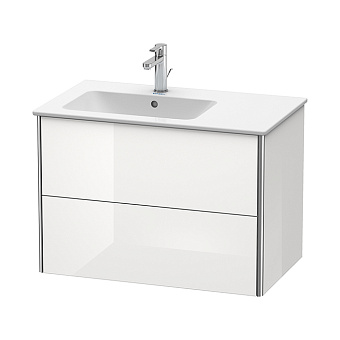 Duravit XSquare Тумба с раковиной, 81x47.8x56см., с 1 отв., с 2 выдвижными ящика, цвет: белый глянец