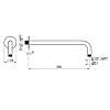 Almar 316 Stainless Steel Кронштейн для верхнего душа, потолочный, 35 см с круглым отражателем, цвет: нержавеющая сталь брашированная AISI 316