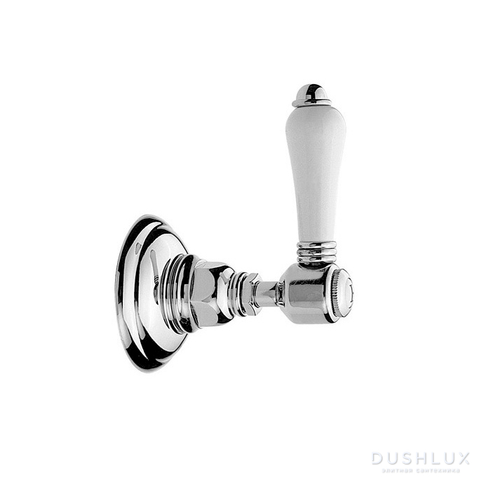 Фото Nicolazzi Termostatico Запорный вентиль 3/4", с ручкой: белая, цвет: хром
