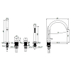 Almar Mixers Смеситель на борт ванны, 4 отв., с ручным душем, цвет: латунь брашированная PVD