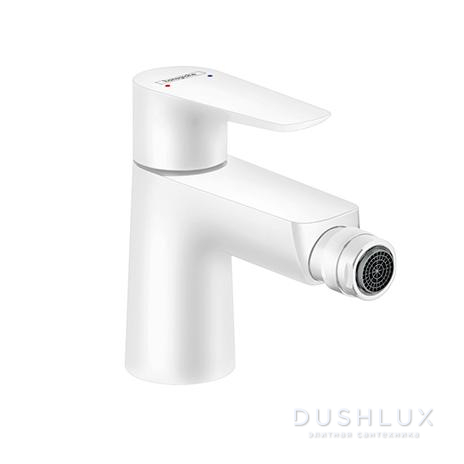 Фото Hansgrohe Talis E Смеситель для биде на 1 отверстие, с донным клапаном,  излив 116мм, h78мм, цвет: белый матовый