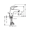 Hansgrohe Logis Смеситель для раковины 70 на 1 отв. с донным клапаном, излив 107мм, h67мм, цвет: хром