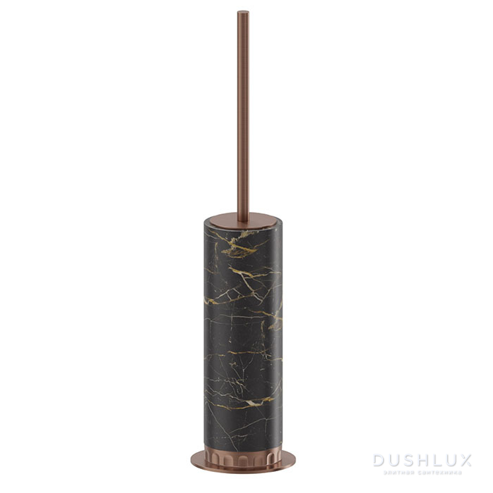 Фото Newform Ionika supreme accessori Напольный ерш, черный мрамор, цвет: PVD brushed copper bronze