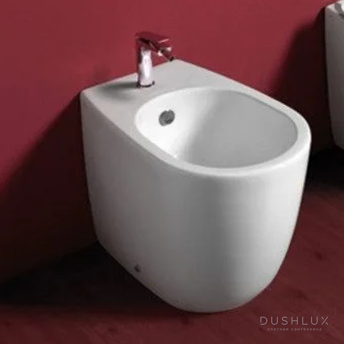 Simas Bormio Биде приставное с 1-м отверстием под смеситель 54х35 см ...