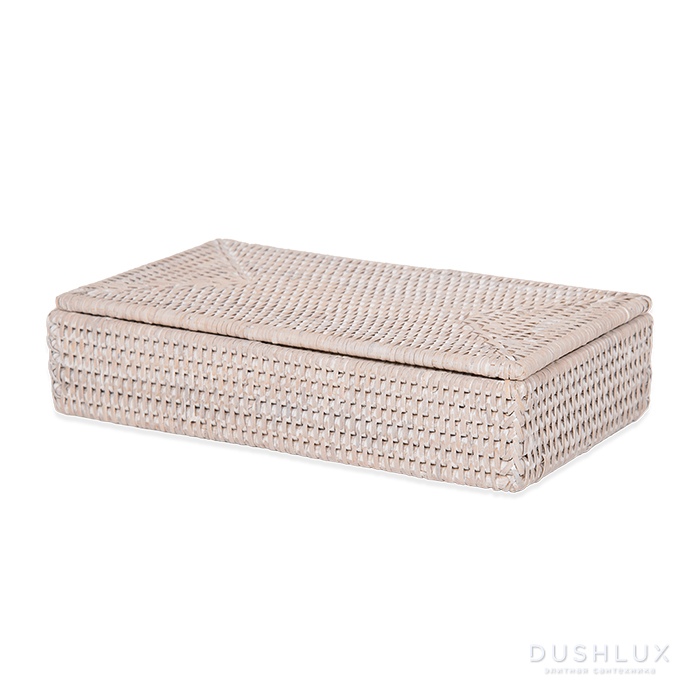 Фото Decor Walther Basket BMD Контейнер 30x16x6см., с крышкой, настольный, цвет: ротанг светлый