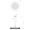 Gessi Inciso Shower Потолочная душевая головка шарнирная с защитойот известкового налёта на 1/2",Ø200 мм, цвет: black XL