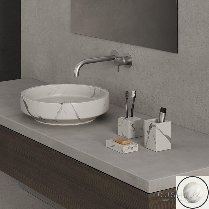 Фото Dea Design Контейнер 8x8х10.4см., настольный, цвет: Calacatta Vagli