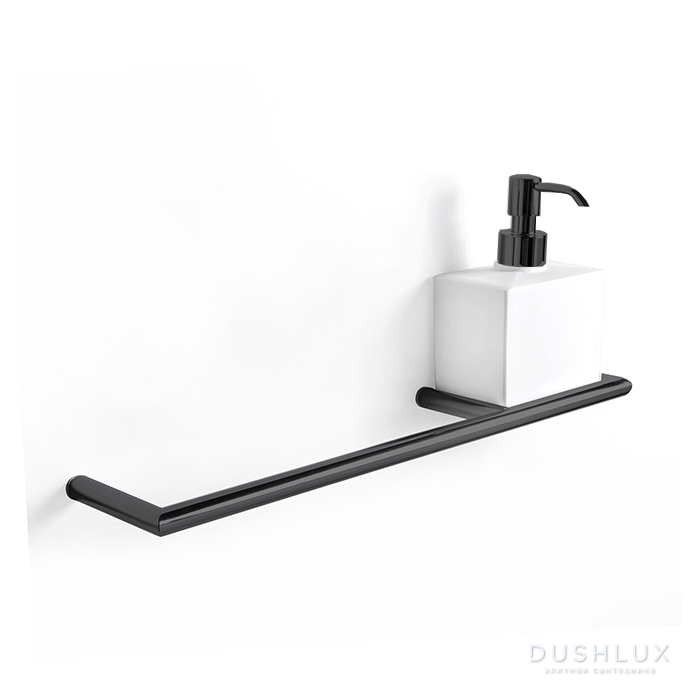 Фото 3SC Guy Полотенцедержатель и мыльница справа, подвесная, композит Solid Surface, цвет: белый матовый/черный матовый