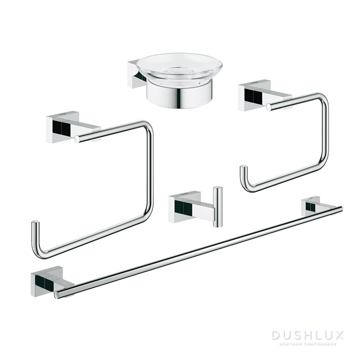 Фото Grohe Essentials Cube Набор аксессуаров для ванной, цвет: хром
