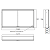 EMCO Prime2 Зеркальный шкаф 130x70см., с подсветкой, встраиваемый, 2 двери, 2 полки, розетка, цвет: черный