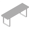 Eﬀegibi Topkapi Скамейка 115x35xh44 см, цвет: нержавеющая сталь/бирманский тик