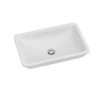Villeroy&Boch Loop&Friends Раковина 61.5x38см., без отв., под столешницу, с переливом, цвет: альпийский белый
