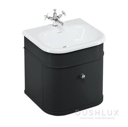 Фото Burlington Chalfont Тумба с раковиной, 55x48см., подвесная, цвет: черный матовый