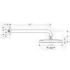 Hansgrohe Raindance Classic Air Верхний душ 1jet (RainAir), d240мм, с настенным держателем 390 мм, шарнирное соединение, G1/2, цвет: хром/золото