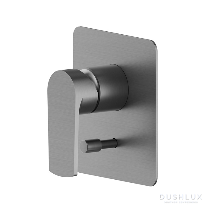 Фото Newform Haka Смеситель для душа, встраиваемый, на 2 источника, цвет: PVD brushed gun metal