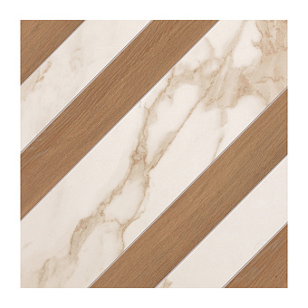 Fap Roma Diamond Керамогранит 60x60см, универсальная, декор, цвет: righe calacatta bark avana ins.