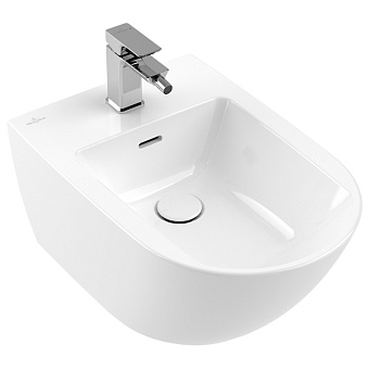Villeroy&Boch Subway 3.0 Биде подвесное 37.5х56х27см., 1 отв., с донным клапаном, цвет: альпийский белый