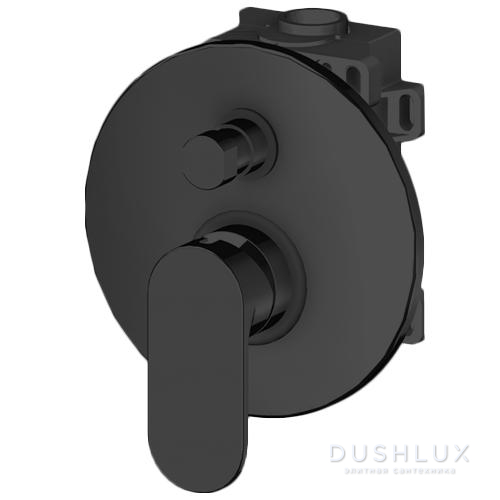 Фото Gattoni H2Omix7000 Смеситель для душа, встраиваемый, на 2 выхода с коробкой GBOX, цвет: черный матовый