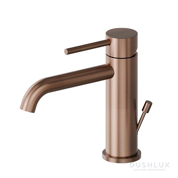Фото Newform X-Steel 316 Смеситель для раковины, 1 отв., с донным клапаном, цвет: PVD Brushed copper bronze