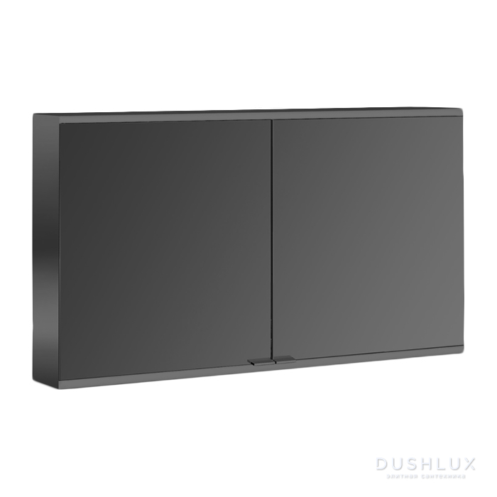 Фото EMCO Prime2 Зеркальный шкаф 120x70см., с подсветкой, навесной, 2 двери, 2 полки, розетка, цвет: черный