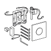 Geberit Sigma10 HyTronic Клавиша смыва для писсуара, цвет: нержавеющая сталь/черный матовый