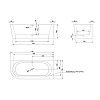 Knief Wall Corner L Ванна пристенная 180х80х60см., с круглым переливом, с комплектом крепл.к стене, без сл-перелива, цвет: белый