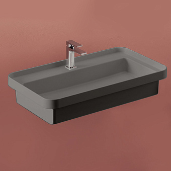 Artceram Fuori Scala Раковина 80х45 см, 1 отв., встраиваемая, без перелива, цвет: grigio oliva