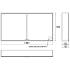 EMCO Prime2 Зеркальный шкаф 130x70см., с подсветкой, навесной, 2 двери, 2 полки, розетка, цвет: белый