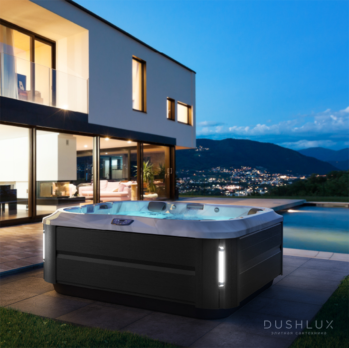 Фото Jacuzzi SPA J335 Минибассейн 214х214х92см., стереосистема, цвет: Platinum/Brushed Gray
