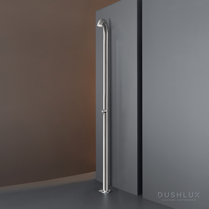 Фото CEA Design BOLD Душевая колонна со смесителем и верхним душем, напольная, Rain jet, Delrin®, цвет: нержавеющая сталь
