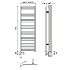 Neoinox Bras Полотенцесушитель 150x60см, электрический, тэн, цвет: черный матовый