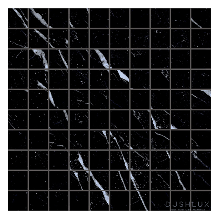 Фото Emilceramica Tele DI Marmo Selection Керамогранит 30x30x0,95см, универсальная, глазурованный, цвет: Mosaico Nero marquinia Naturale