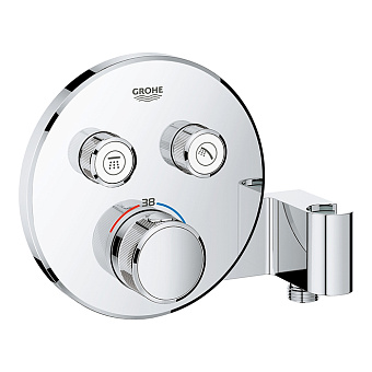 Grohe Grohtherm SmartControl Термостат для встраиваемого монтажа на 2 выхода со встроенным держателем для ручного душа, цвет: хром