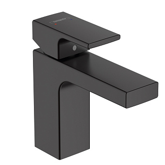 Hansgrohe Vernis Shape Смеситель для раковины 100, без донного клапана, излив 110мм, h95мм, цвет: матовый черный