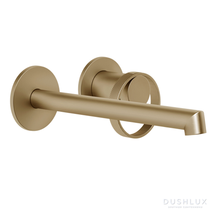 Фото Gessi Anello Смеситель для раковины, настенный, цвет: Warm bronze brushed pvd