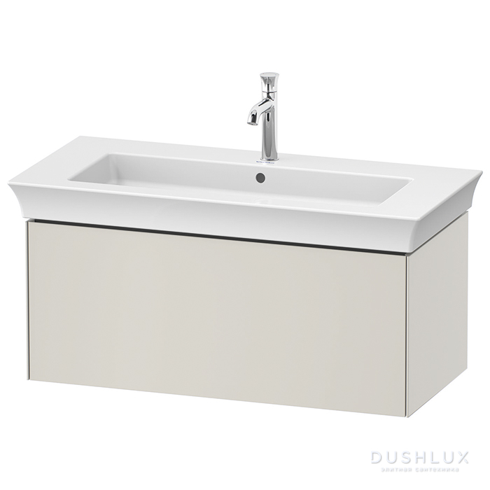 Фото Duravit White Tulip Тумбочка подвесная 98.4x45.8x41 см, раковина, 1 выдвижной ящик, цвет: Nordic White Satin matt
