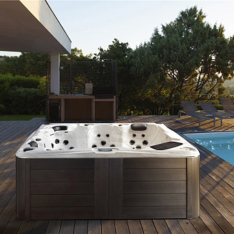 Gruppo Treesse Mykonos Минибассейн 211x211x86см., отдельностоящий с гидромассажем, с цифр и автомат сист. цвет: серый/белый