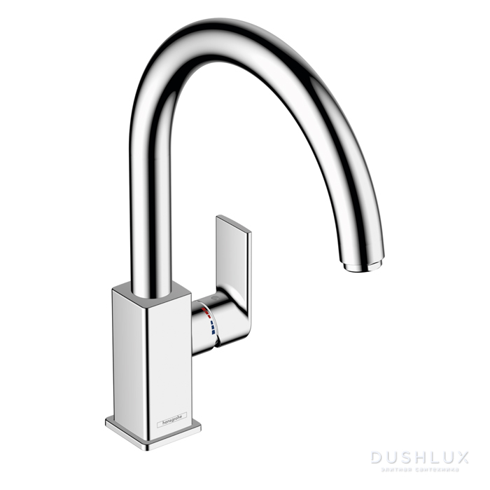 Фото Hansgrohe Vernis Shape M35 Кухонный смеситель, на 1 отв, однорычажный, с поворотным изливом 221мм, h209, 1jet, цвет: хром