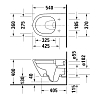 Duravit D-Neo Унитаз 37x54 см, подвесной, безободковый, цвет: белый