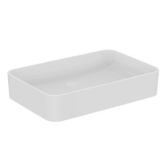 Ideal Standard Conca Раковина 60х40х12см., накладная, без отв., прямоугольная, с крепежом, цвет: белый матовый