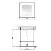 Gessi Emporio shower Верхний душ 36х36см., QUADRO, потолочный, цвет: Steel Brushed