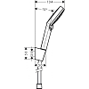 Hansgrohe Crometta Vario Душевой набор: ручной душ 100, 2jet (Rain, IntenseRain), EcoSmart, шланг 1,6м, держатель, цвет: белый/хром