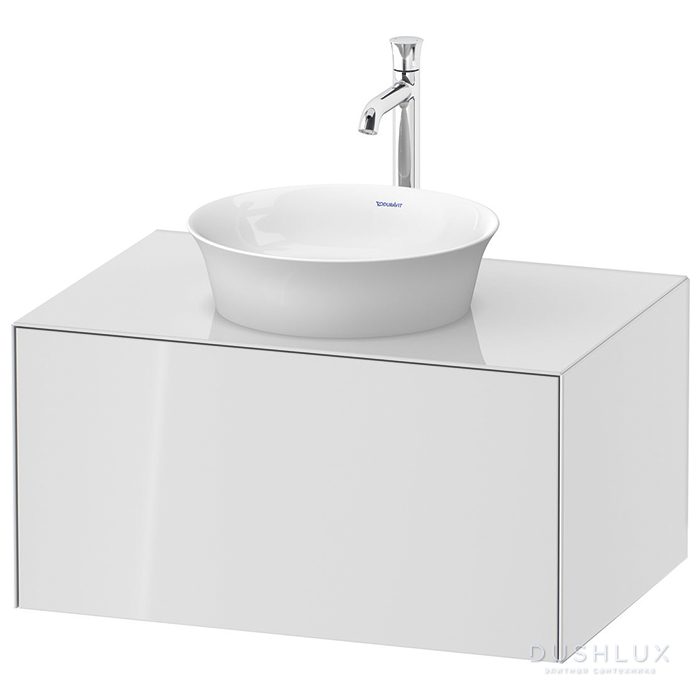 Фото Duravit White Tulip Тумбочка подвесная 80x55x40.8 см, раковина, 1 выдвижной ящик, цвет: белый высокоглянцевый