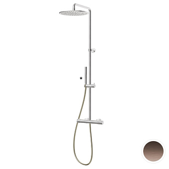 Newform Set doccia Душевая стойка с верхним душем 30см., ручным душем, цвет: PVD Br. Copper Bronze