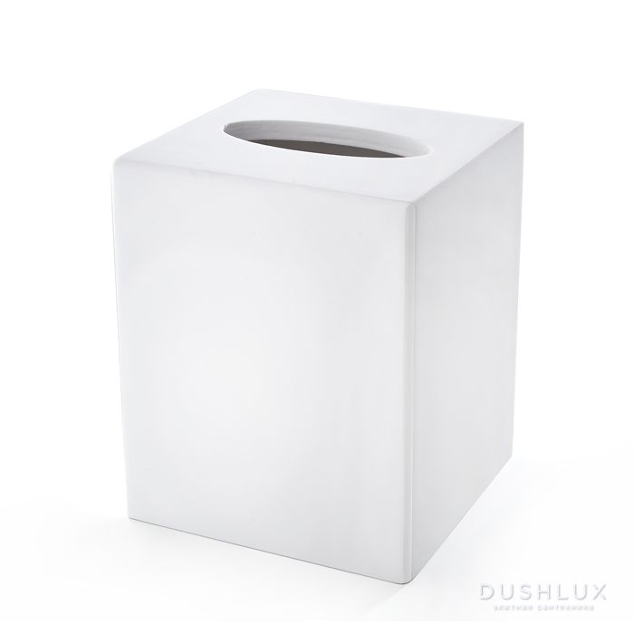Фото 3SC Mood White Контейнер для бумажных салфеток, 12х12х14 см, квадратный, настольный, композит Solid Surface, цвет: белый матовый