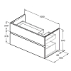 Ideal Standard Finesse Тумба с раковиной 100x50см, подвесная, DX, 2 ящика, 1 отв., цвет: пепельно-голубой матовый