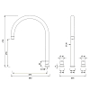 CEA Design ETW Смеситель для кухни, 3 отв., с поворотным изливом, цвет: нержавеющая сталь