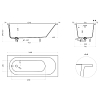 Salini Lofo Kit Ванна 168.8x74.2x59см, встраиваемая, Solid Surface, с донным клапаном, сифоном, ножками, слив-переливом, цвет: белый матовый