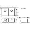 Hansgrohe SilicaTec S711-F765 Кухонная мойка 50x86,5x19 см, 2 чаши, цвет: под сталь