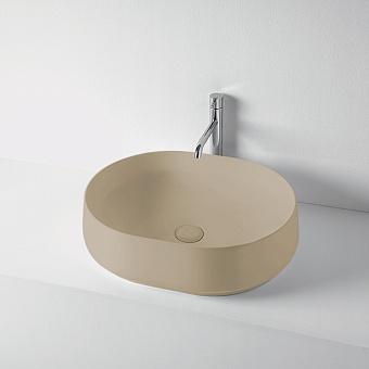 Kerasan F10 Раковина накладная 56x44см, без отв., цвет: коричневый орех матовый